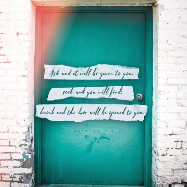 Ask Seek Knock Social Media Graphic