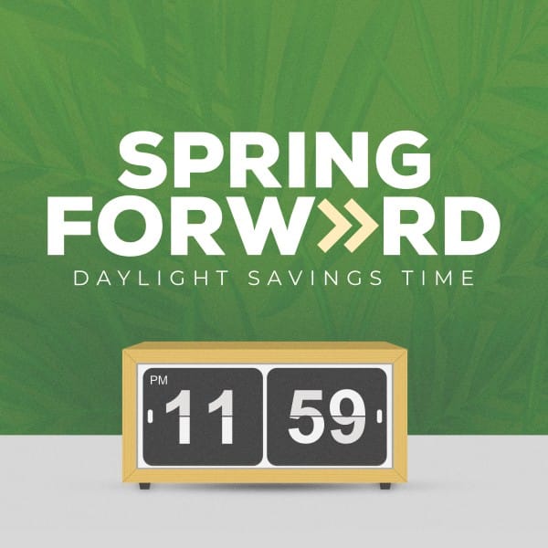 Spring Forward Green Social Media Graphic