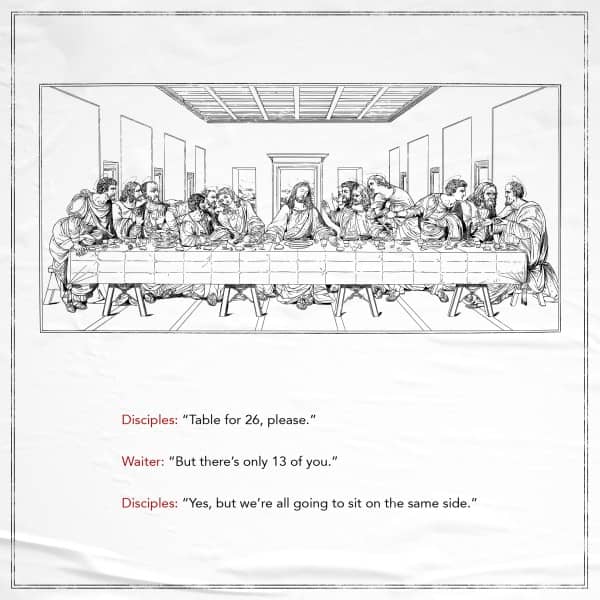 Last Supper Funny Social Media Graphic
