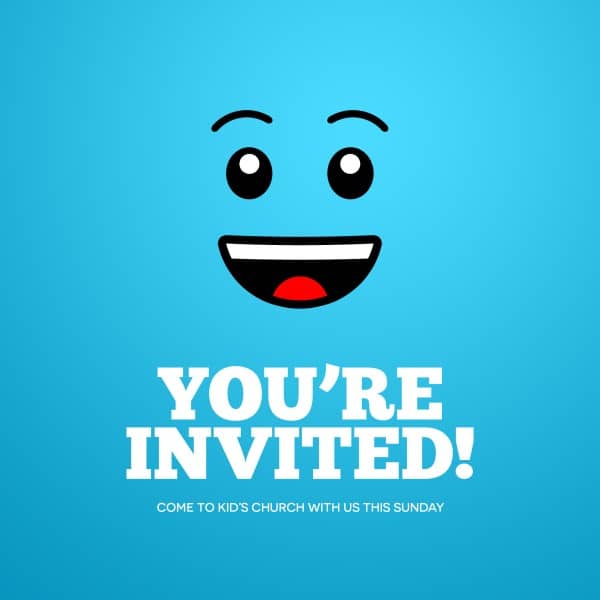 Kid's Church Blue Social Media Graphic