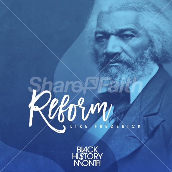 Reborn Like Frederick Black History Month Social Media Graphics