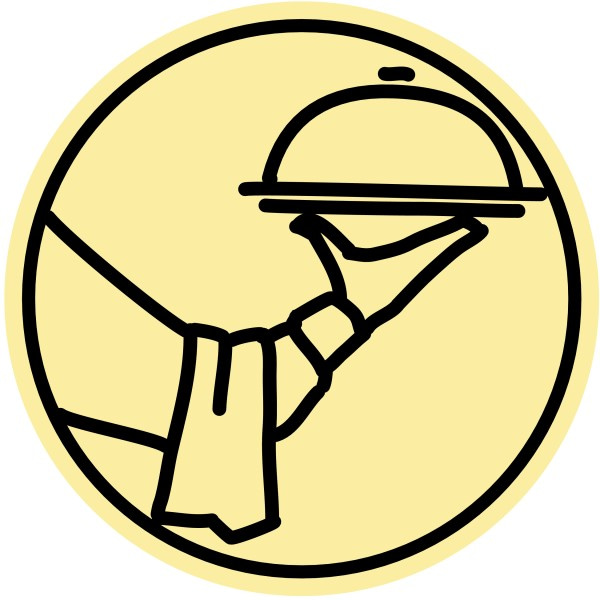 Waiter Serving Hot Meal