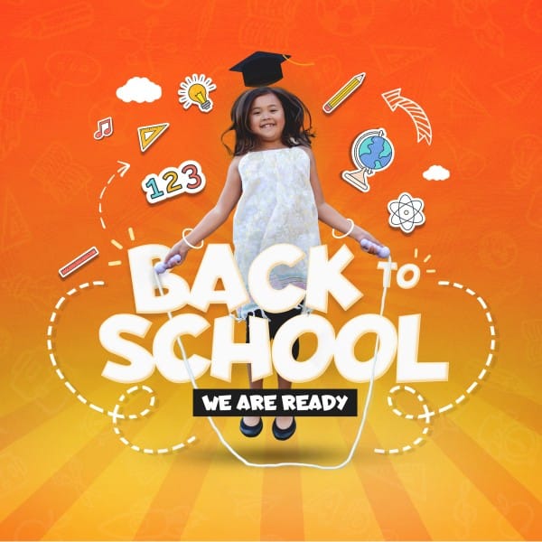 Back To School Orange Social Media Graphic