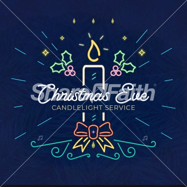 Christmas Eve Candlelight Service Social Media Graphic