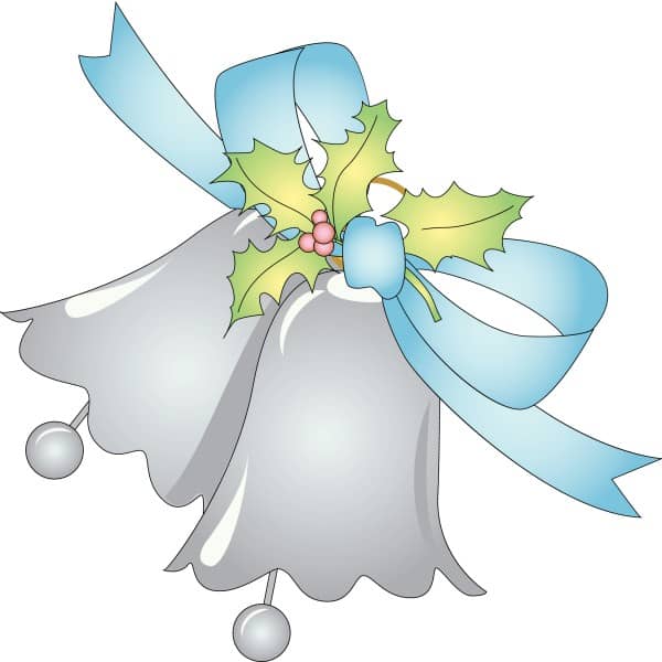 Blue Bow Tied Around Silver Bells