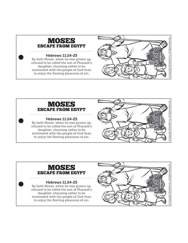 Exodus 2 Moses Escapes From Egypt Bible Bookmarks