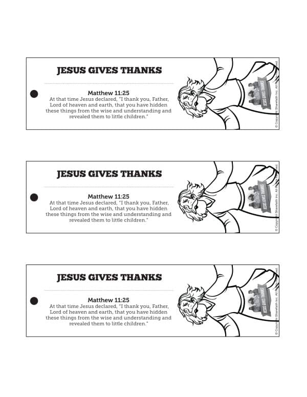 Matthew 11 Jesus Gives Thanks Bible Bookmarks