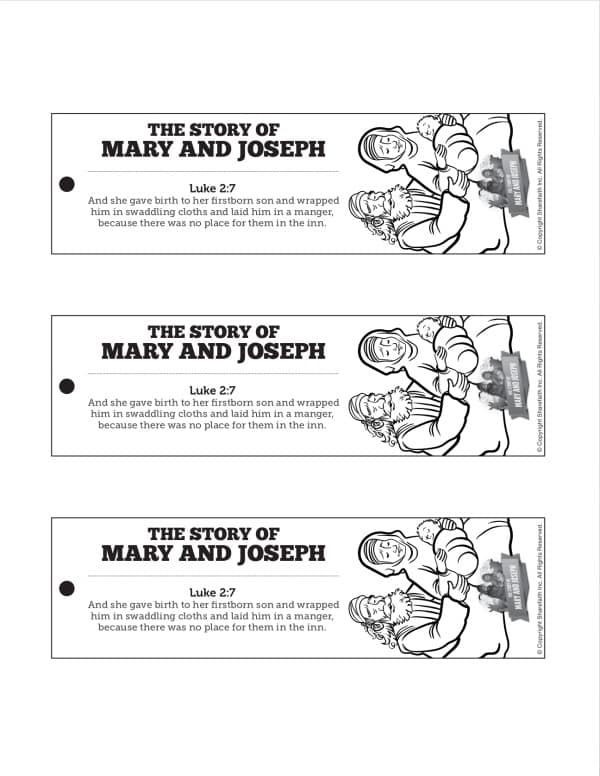 Luke 2 Mary and Joseph Christmas Story Bible Bookmarks