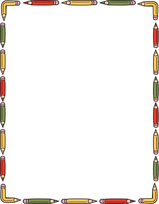 School Pencil Border