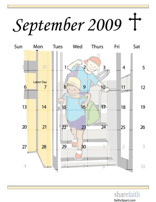 September 2009 Calendar Graphic