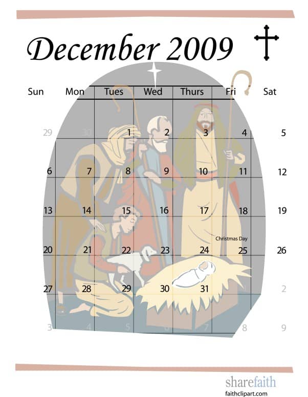 December 2009 Calendar Graphic