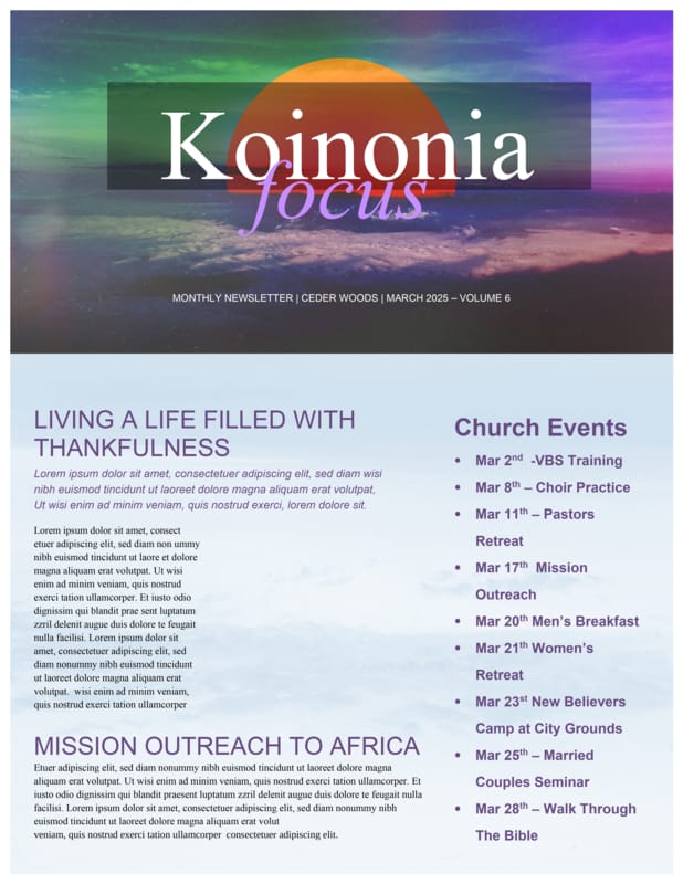 New Every Morning: Newsletter