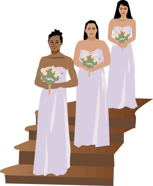 Bridesmaids Smile for the Wedding Photo