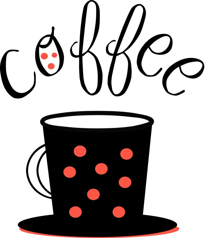 Black Mug Red Polka Dots