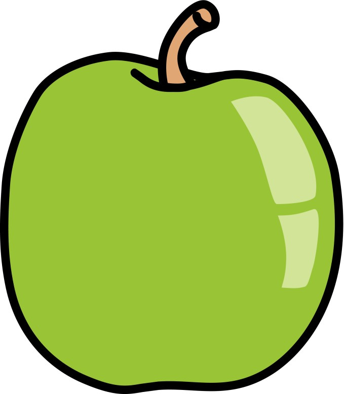 Green Shiny Apple Clipart