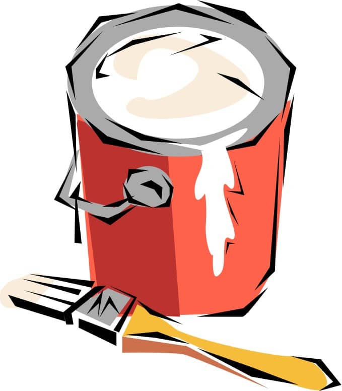 Brush and Paint Bucket