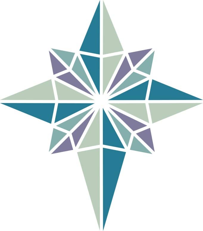 Green and Purple Nativity Star
