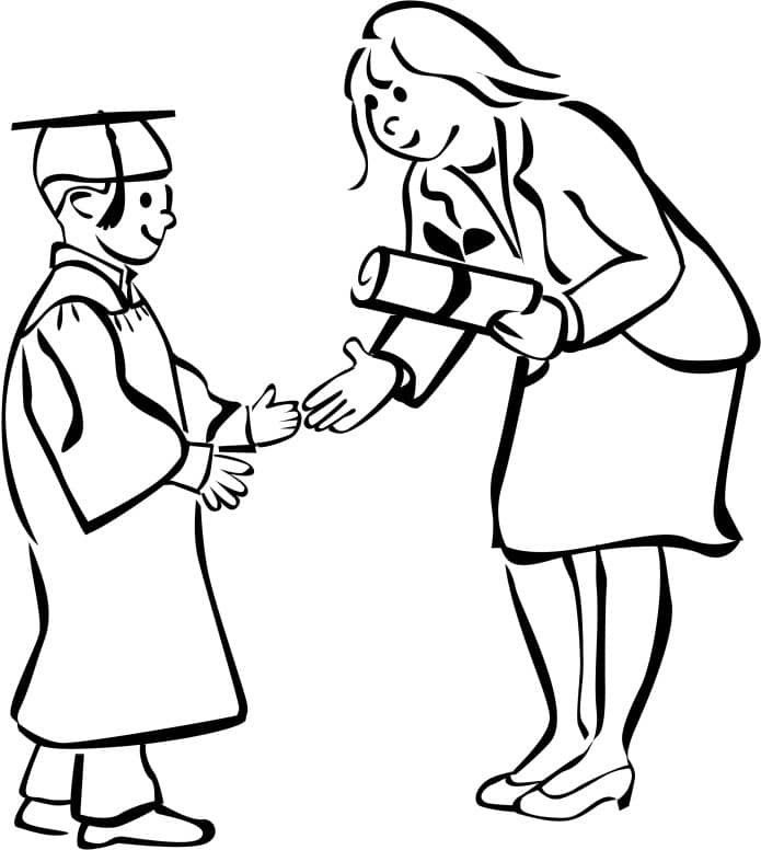 Child Graduate in Black and White