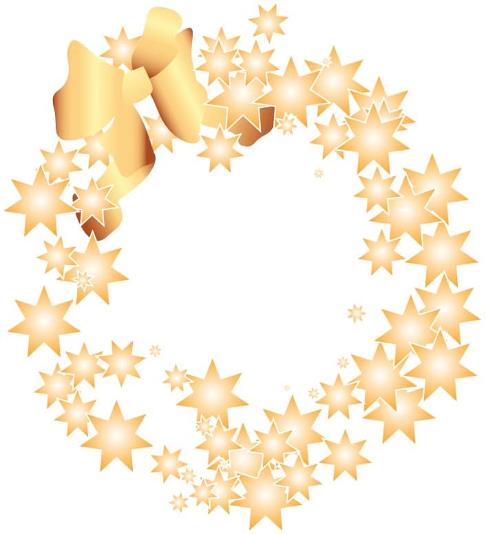 Golden Starry Wreath and Bow