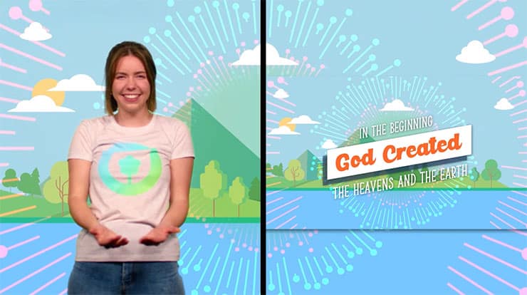 God Created (Genesis 1.1): Hand Motions Split Screen