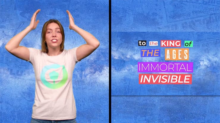 King of the Ages (1 Timothy 1.17): Hand Motions Split Screen