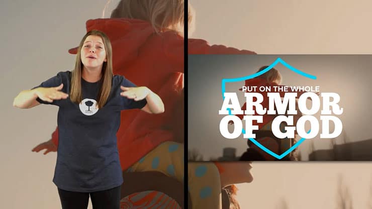 Be Strong In The Lord: Hand Motions Split Screen