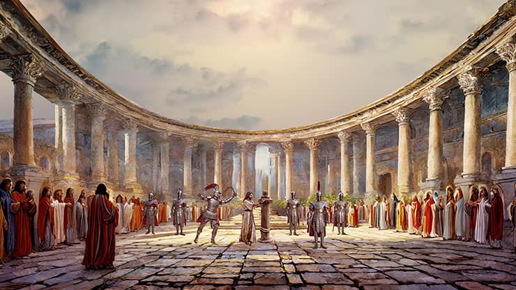 Easter Story: Roman Courtyard 2 Lashes - Still