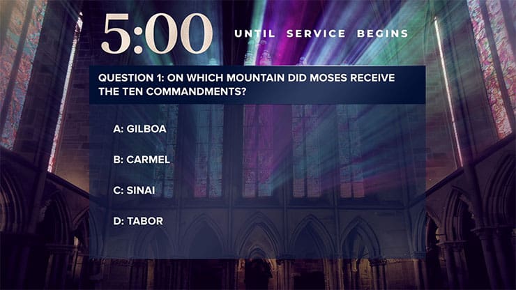 Cathedral Glass Collection: Motion Trivia Countdown