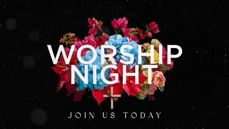 Easter At Your Church - Floral Wooden Cross Worship Night: Title Graphics