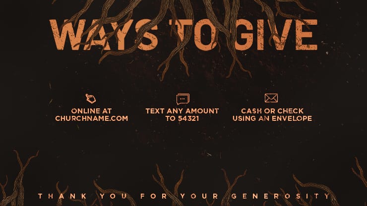 Rooted Rustic Roots - Ways to Give: Title Graphics