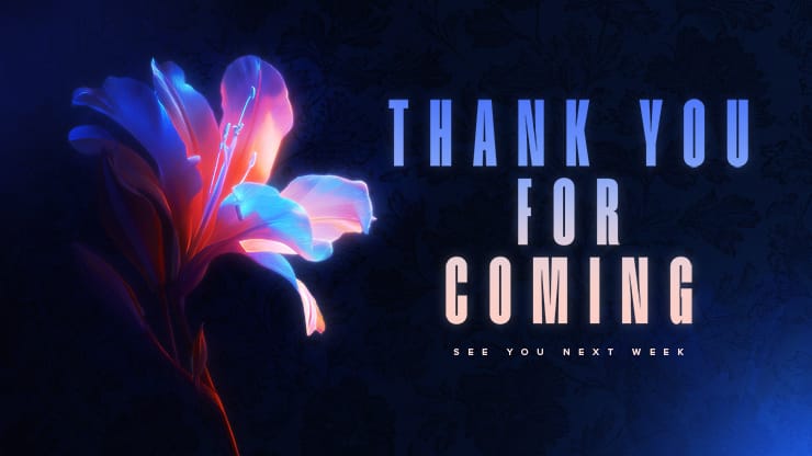 Flourish Neon Flower - Thank You: Title Graphics