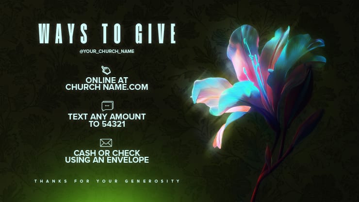 Flourish Neon Flower - Ways To Give: Title Graphics