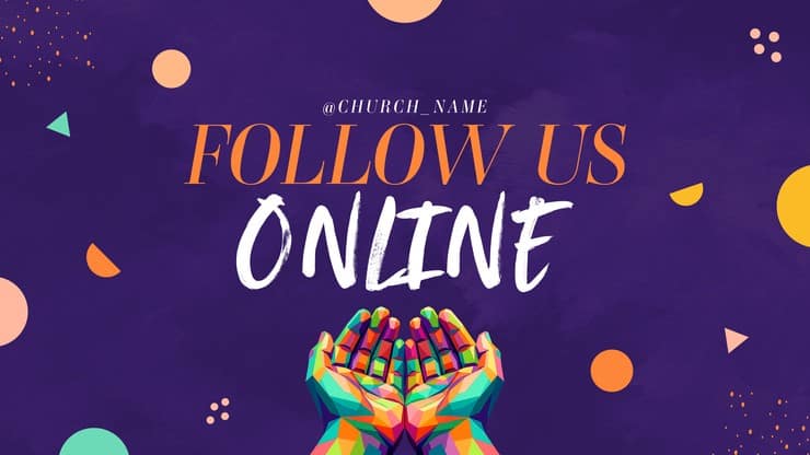 One Body Vibrant Mosaic - Follow Us Online: Title Graphics