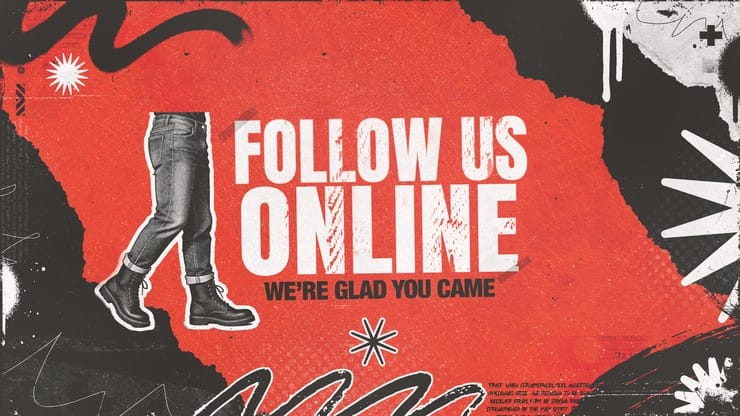 Stand Firm Orange Grunge - Follow Us Online: Title Graphics