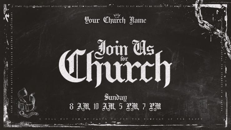 Unashamed Chalkboard - Join Us For Church: Title Graphics