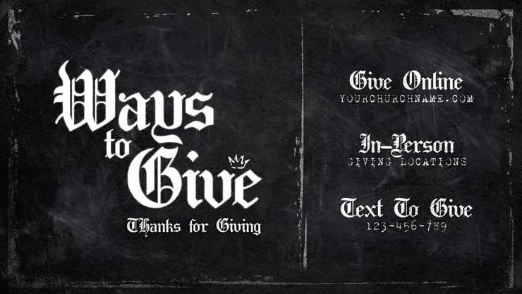 Unashamed Chalkboard - Ways To Give: Title Graphics