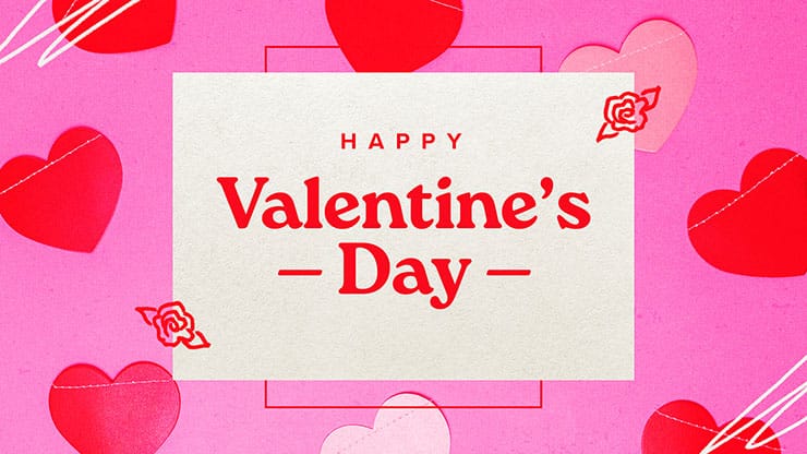 Valentine's Day Pink Hearts: Title Graphics