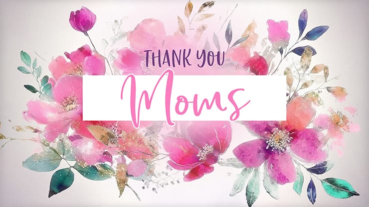 Mother's Day Floral Collection: Mother's Day Floral Thank You Moms Animated