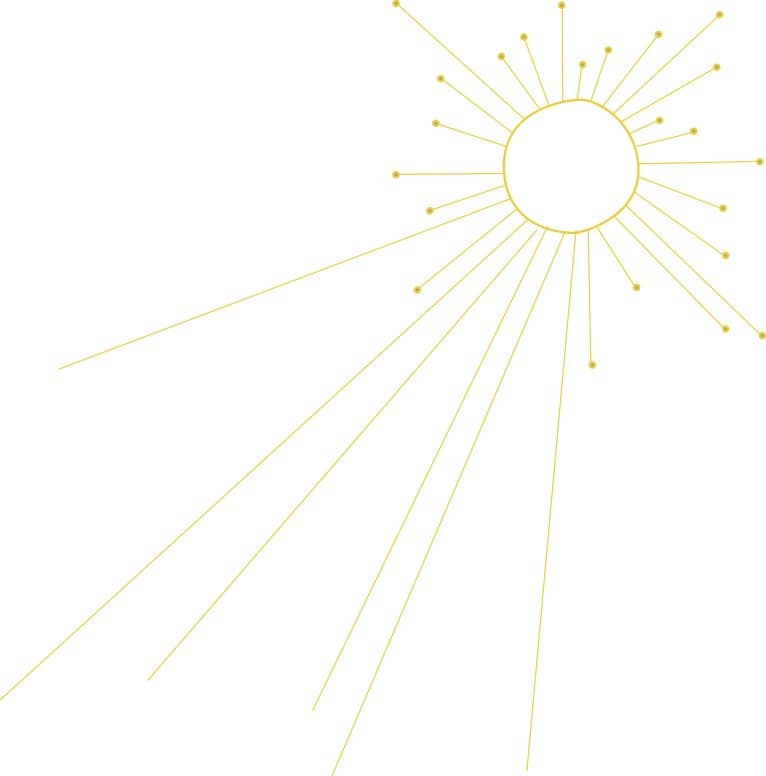 Shining Sun Outline with Rays