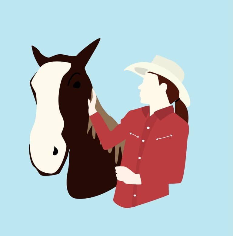 Stylized Horse and Owner
