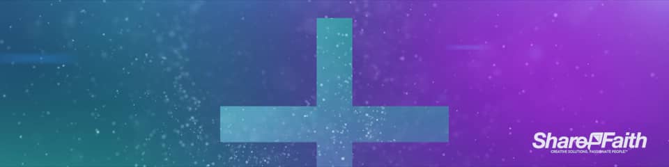 Rotating Cross Floating Particle Triple Wide Worship Video