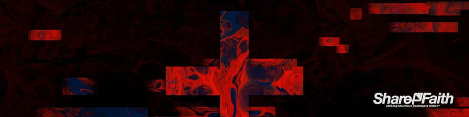 Moving Textures Red Ink Cross Triple Wide Motion Graphic