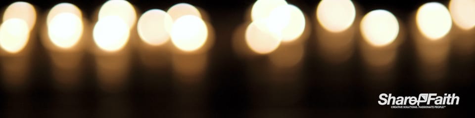 Christmas Candle Light Rows Triple Wide Motion Background
