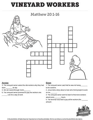 ShareFaith Media Vineyard Workers: Crossword ShareFaith Media ShareFaith Media Vineyard Workers: Crossword ShareFaith Media